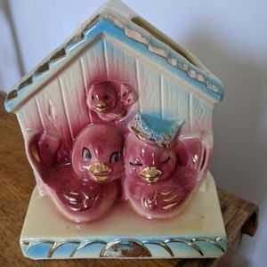 Vintage Shawnee Love Bird flower holder